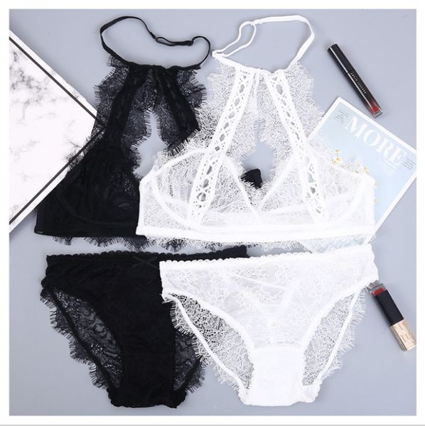 / ultra thin transparent 1 2 half cup bra set women's lace underwear, Black;white
/ ultra thin transparent 1 2 half cup bra set women's lace underwear, Black;white
