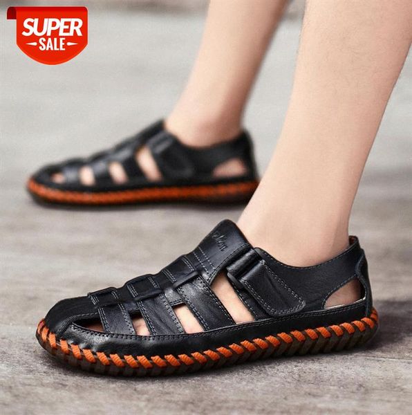 men's sandals casual cow second-layer leather hole shoes large size beach #0r39, Black
men's sandals casual cow second-layer leather hole shoes large size beach #0r39, Black