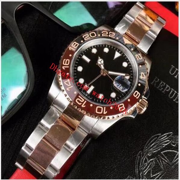 luxury mens watches rose gold gmt v3 version batman automatic movement ceramic rotating bezel sapphire glass steel strap wristwatches, Slivery;brown
luxury mens watches rose gold gmt v3 version batman automatic movement ceramic rotating bezel sapphire glass steel strap wristwatches, Slivery;brown