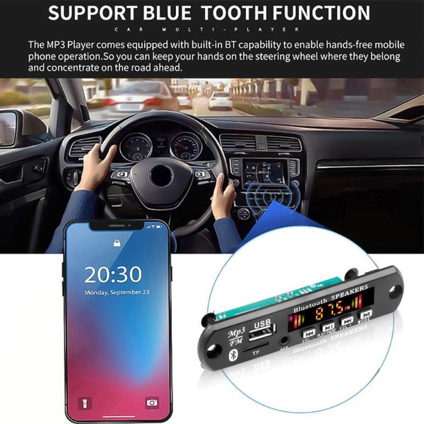 bluetooth mp3 decoding board for 5v voice recording 12v car fm radio module support tf usb aux audio record & mp4 players 
bluetooth mp3 decoding board for 5v voice recording 12v car fm radio module support tf usb aux audio record & mp4 players