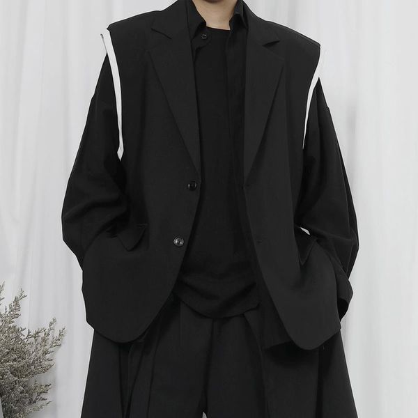 men's vests suits waistcoat spring and autumn fashion trend japanese simple versatile leisure large, Black;white
men's vests suits waistcoat spring and autumn fashion trend japanese simple versatile leisure large, Black;white