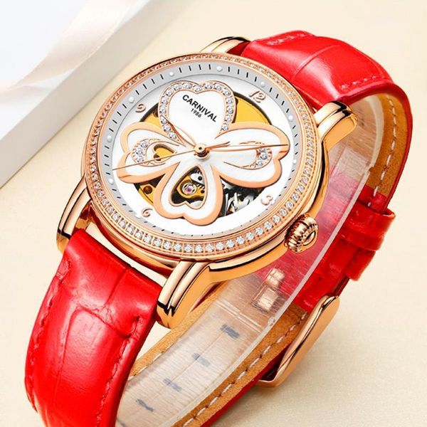 wristwatches carnival 2022 women fashion watch luxury four leaf clover automatic mechanical leather waterproof clock womens, Slivery;brown
wristwatches carnival 2022 women fashion watch luxury four leaf clover automatic mechanical leather waterproof clock womens, Slivery;brown