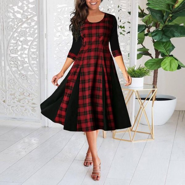 casual dresses loose for women 2021 3/4 sleeve round neck plaid print dress stitching big patchwork vestidos de mujer, Black;gray
casual dresses loose for women 2021 3/4 sleeve round neck plaid print dress stitching big patchwork vestidos de mujer, Black;gray