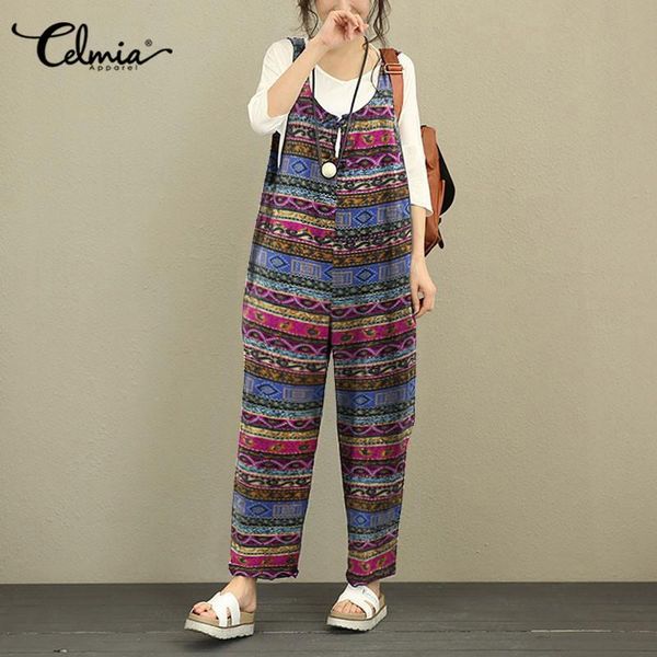 women's jumpsuits & rompers celmia summer women print womens fashion sleeveless backless casual wide leg playsuits loose kaftan overall, Black;white
women's jumpsuits & rompers celmia summer women print womens fashion sleeveless backless casual wide leg playsuits loose kaftan overall, Black;white