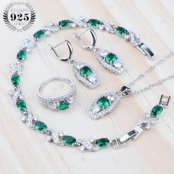 wedding jewelry sets silver 925 green zirconia bridal for women costume earrings pendant necklace rings&bracelet, Slivery;golden
wedding jewelry sets silver 925 green zirconia bridal for women costume earrings pendant necklace rings&bracelet, Slivery;golden
