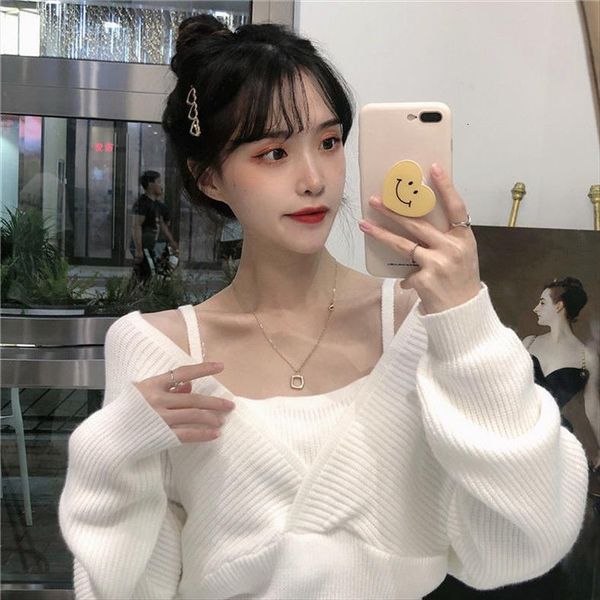 woman femme chandails womens sweater autumn and winter short v neck women pull hiver, White;black
woman femme chandails womens sweater autumn and winter short v neck women pull hiver, White;black