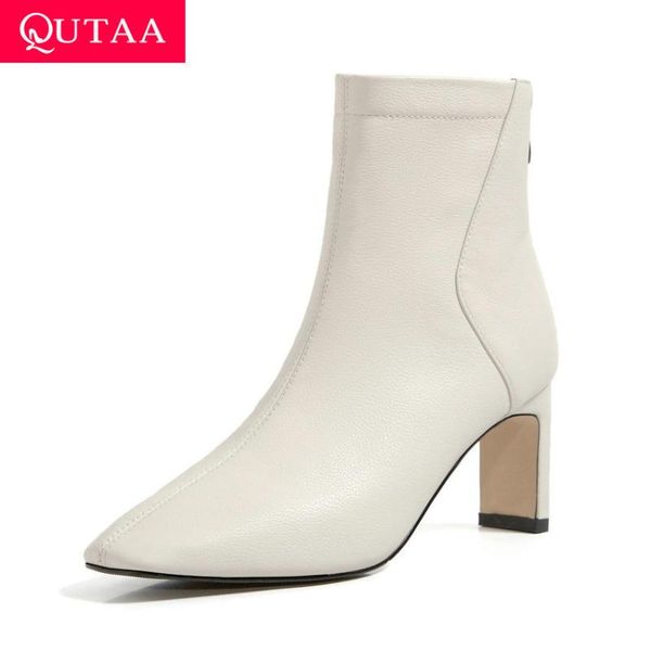 boots qutaa 2021 ankle cow leather pu square toe ladies shoes autumn winter high heel fashion women big size 34-42, Black
boots qutaa 2021 ankle cow leather pu square toe ladies shoes autumn winter high heel fashion women big size 34-42, Black