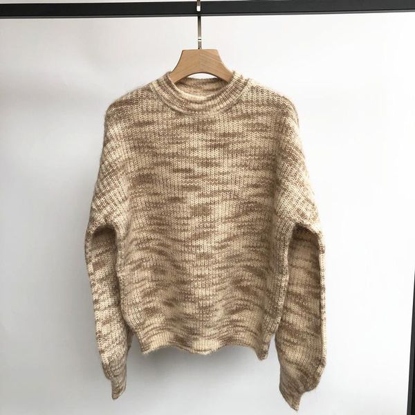 women's sweaters women sweater 2021 autumn and winter retro round neck lantern sleeve loose wild wool blend, White;black
women's sweaters women sweater 2021 autumn and winter retro round neck lantern sleeve loose wild wool blend, White;black