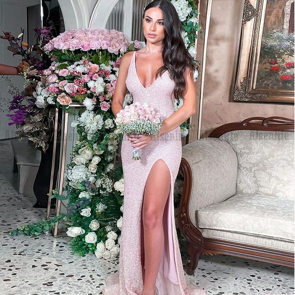 pink sequin bridesmaid dresses v neck side slit maid of honor long gowns robe demoiselle d'honneur pour femme, White;pink
pink sequin bridesmaid dresses v neck side slit maid of honor long gowns robe demoiselle d'honneur pour femme, White;pink