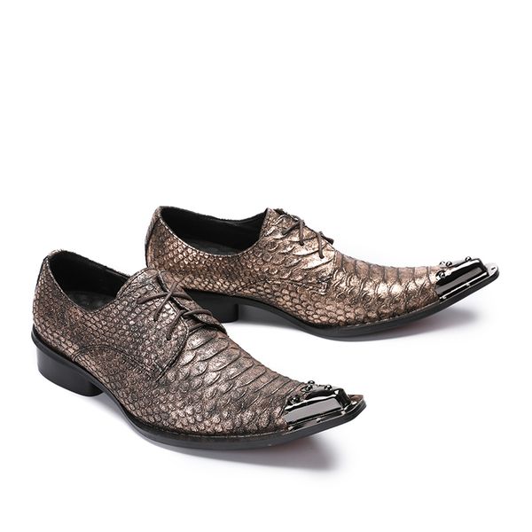 men genuine leather iron toe formal shoes bronze snake skin lace up shoes for fashion men dress business shoes sapatos masculino, Black
men genuine leather iron toe formal shoes bronze snake skin lace up shoes for fashion men dress business shoes sapatos masculino, Black