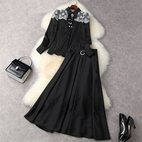 two piece dress spring fashion track set feminine hollow designers embroidered blouse and skirt long twinset party suit uoxl, White
two piece dress spring fashion track set feminine hollow designers embroidered blouse and skirt long twinset party suit uoxl, White