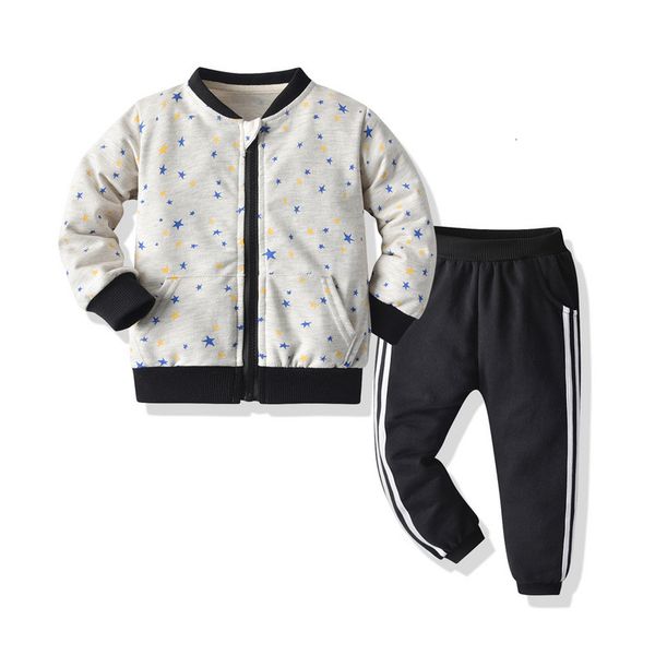 spring and autumn children's zipper sweater loose pants two piece children's printed long sleeve jacket sportswear, Blue
spring and autumn children's zipper sweater loose pants two piece children's printed long sleeve jacket sportswear, Blue