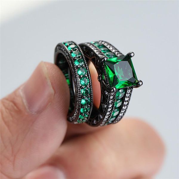 wedding rings vintage female green crystal stone ring set charm 14kt black gold for women punk square zircon engagement, Slivery;golden
wedding rings vintage female green crystal stone ring set charm 14kt black gold for women punk square zircon engagement, Slivery;golden