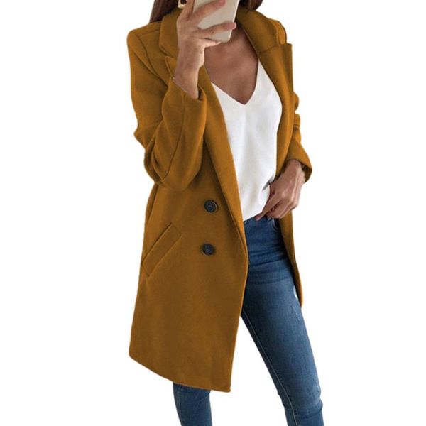 women's wool & blends autumn winter casual women solid color lapel open front buttons woollen jacket long sleeve warm oversize down ove, Black
women's wool & blends autumn winter casual women solid color lapel open front buttons woollen jacket long sleeve warm oversize down ove, Black