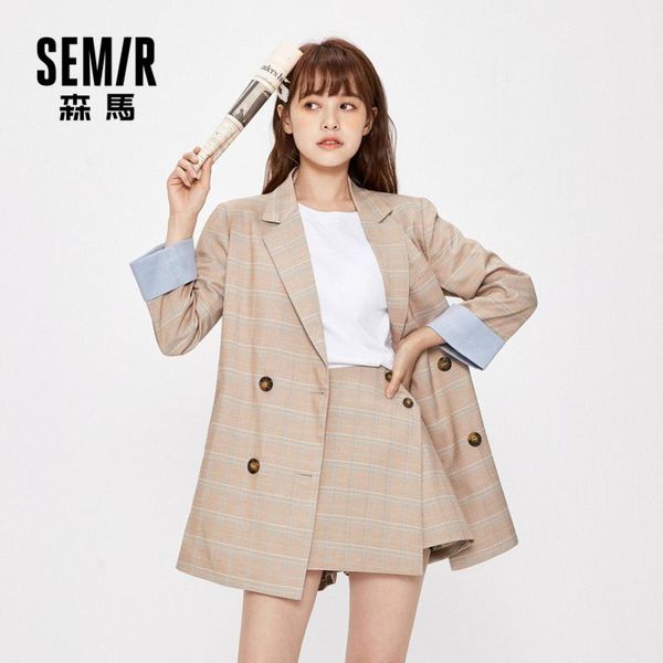 plaid suit jacket women autumn 2021 professional small loose yarn-dyed elegant temperament women's two piece pants, White
plaid suit jacket women autumn 2021 professional small loose yarn-dyed elegant temperament women's two piece pants, White