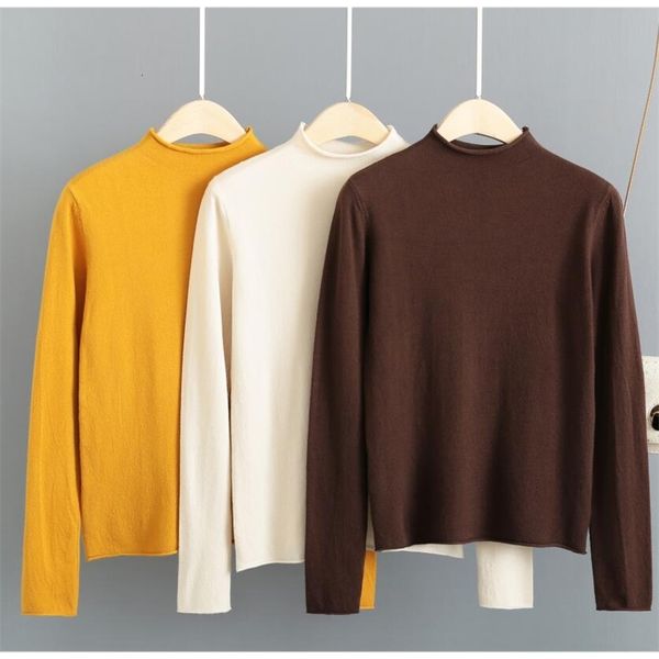 autumn winter knitted chimney collar thin pullover solid turtleneck sweater pull femme 210421, White;black
autumn winter knitted chimney collar thin pullover solid turtleneck sweater pull femme 210421, White;black