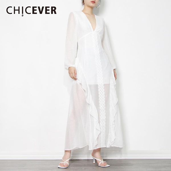 casual dresses chicever white ruffle patchwork dress for women v neck long sleeve high waist elegant female fashion clothing, Black;gray
casual dresses chicever white ruffle patchwork dress for women v neck long sleeve high waist elegant female fashion clothing, Black;gray