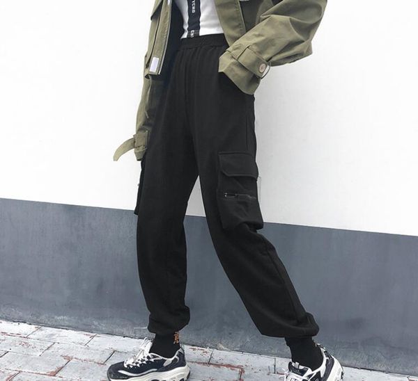 women's pants & capris 2021 autumn zipper large pocket casual elastic waist women, Black;white
women's pants & capris 2021 autumn zipper large pocket casual elastic waist women, Black;white