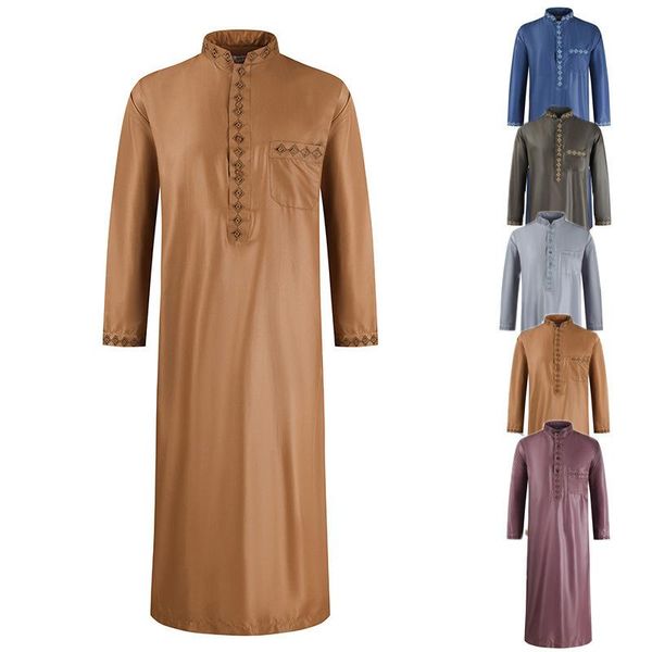 men's jeans autumn robes and trousers solid color multicolor muslim long sleeved, Blue
men's jeans autumn robes and trousers solid color multicolor muslim long sleeved, Blue