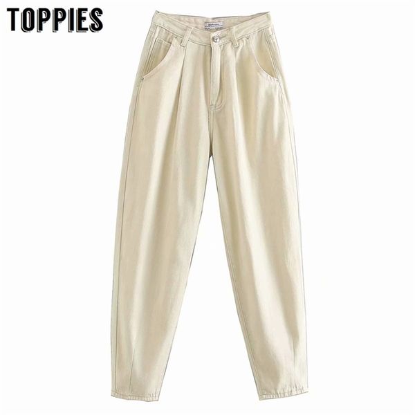 spring creamy white denim pants high waist harem loose tousers women joggers streetwear 210421, Black;white
spring creamy white denim pants high waist harem loose tousers women joggers streetwear 210421, Black;white