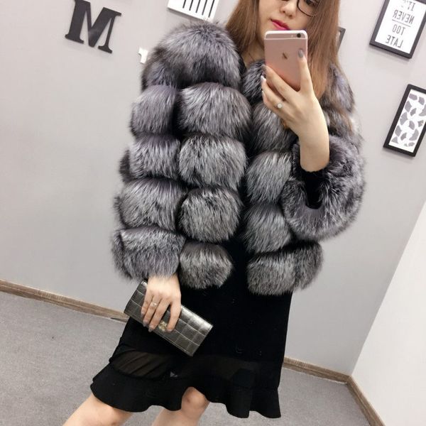2019 autumn winter coat thickening faux fur coat silver fox color fox fur jacket casual women's clothing, Black
2019 autumn winter coat thickening faux fur coat silver fox color fox fur jacket casual women's clothing, Black