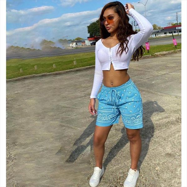 trendy bandana print summer women shorts fashion hip hop pocket lace up streetwear club casual biker, White;black
trendy bandana print summer women shorts fashion hip hop pocket lace up streetwear club casual biker, White;black