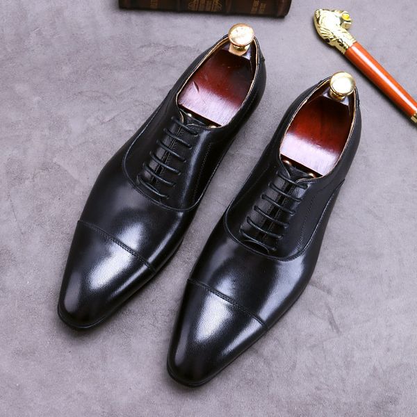 dress shoes primavera novos sapatos de couro genuÃno masculino negócios casual apontou britânico rendas oxfords formal vestido respirável sa, Black
dress shoes primavera novos sapatos de couro genuÃno masculino negócios casual apontou britânico rendas oxfords formal vestido respirável sa, Black