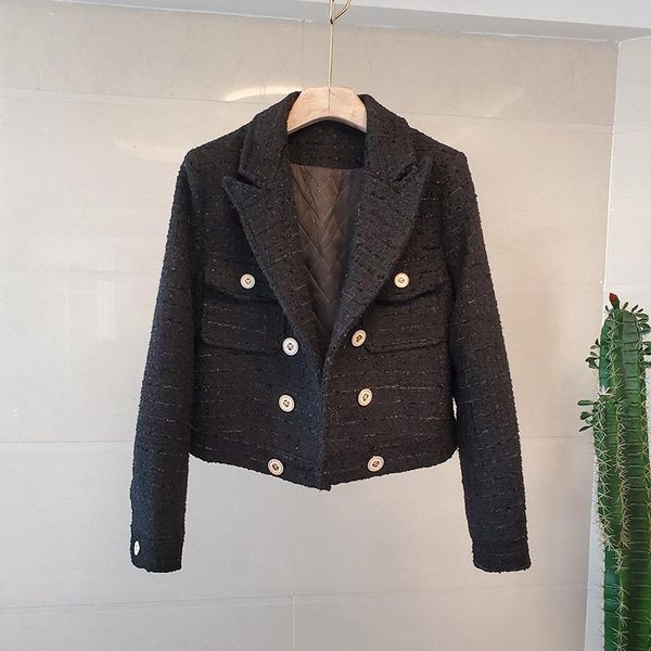 women's jackets small fragrance wind luxury jacket 2021 autumn and winter fashion plaid double-breasted outerwear, Black;brown
women's jackets small fragrance wind luxury jacket 2021 autumn and winter fashion plaid double-breasted outerwear, Black;brown