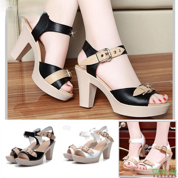 women's sandals ladies roman fish mouth with thick heel buckle high wild summer female casual shoes, Black
women's sandals ladies roman fish mouth with thick heel buckle high wild summer female casual shoes, Black
