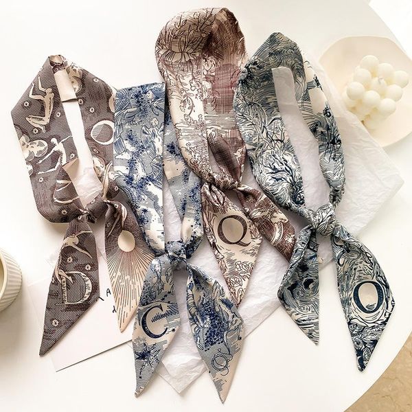 scarves fashion ribbon silk scarf 26 letter ink painting floral small neck office lady shawls bandana bag dress 100*10cm, Blue;gray
scarves fashion ribbon silk scarf 26 letter ink painting floral small neck office lady shawls bandana bag dress 100*10cm, Blue;gray