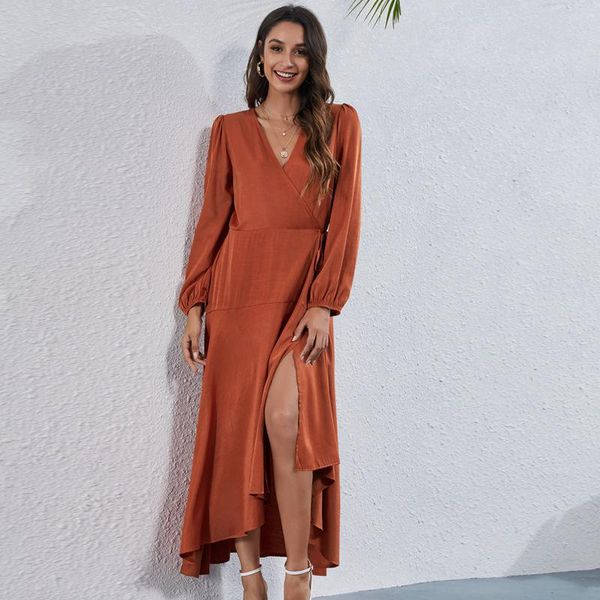 casual dresses autumn solid party dress for women fashion wedding guest maxi robe leisure vintage satin silk women's clothing, Black;gray
casual dresses autumn solid party dress for women fashion wedding guest maxi robe leisure vintage satin silk women's clothing, Black;gray