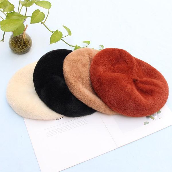 beanies basic solid color beret women autumn winter college able artificial mink hair painter cap
beanies basic solid color beret women autumn winter college able artificial mink hair painter cap