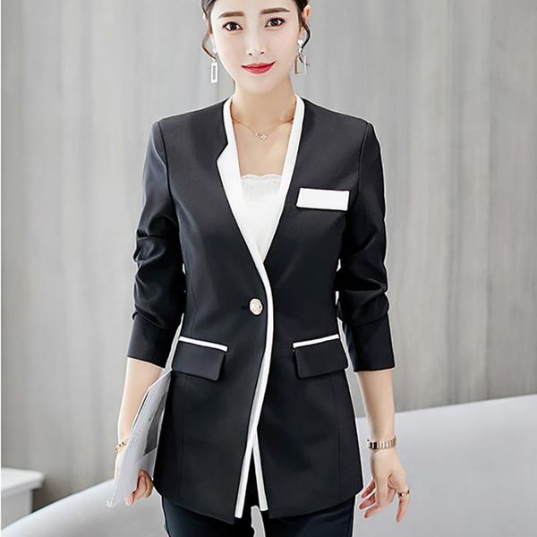 women's suits & blazers notched single button long sleeves women 2021 autumn jackets and coats slim black white patchwork female outerw, White;black
women's suits & blazers notched single button long sleeves women 2021 autumn jackets and coats slim black white patchwork female outerw, White;black