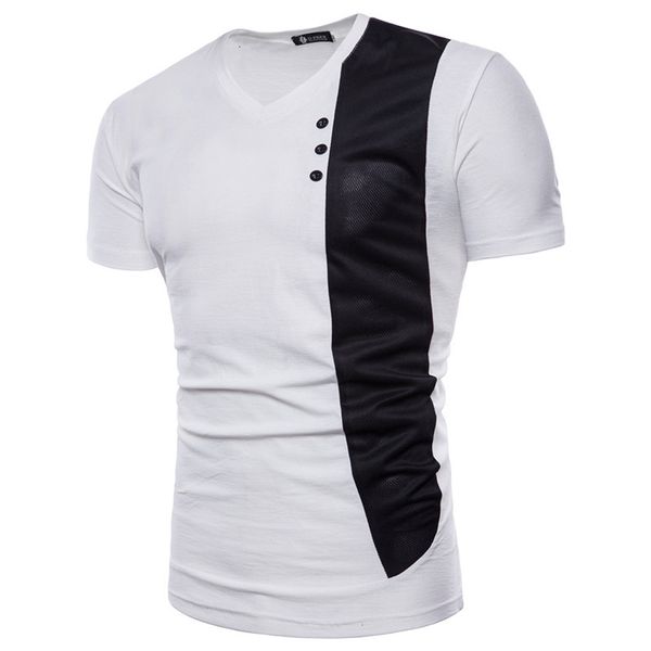 men's t-shirts european and american summer clothing contrast sports short-sleeved t-shirt casual 1711-dt39 5meo, White;black
men's t-shirts european and american summer clothing contrast sports short-sleeved t-shirt casual 1711-dt39 5meo, White;black