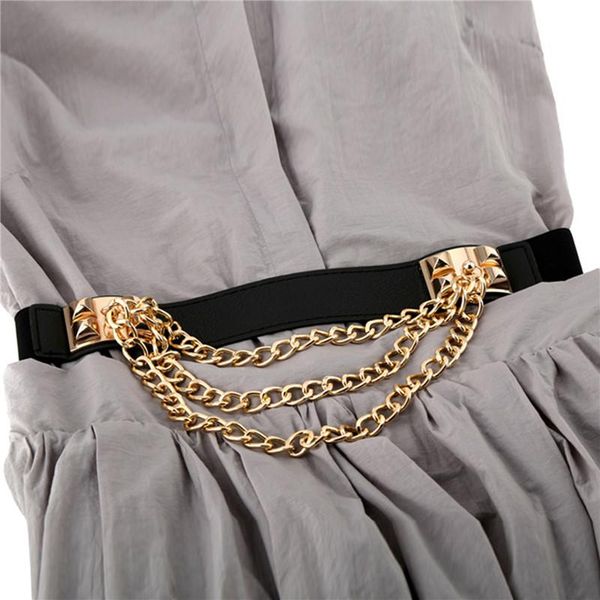 belts elastic dress belt for women ladies leather female luxury waist punk dresses rivet metal gold chain waistband, Black;brown
belts elastic dress belt for women ladies leather female luxury waist punk dresses rivet metal gold chain waistband, Black;brown