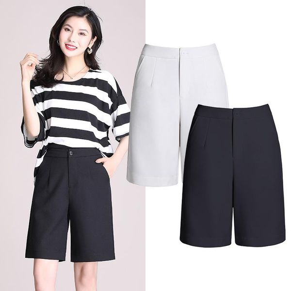 women's pants & capris plus size women casual trousers summer fashion high waist female loose wide leg knee length button -5xl, Black;white
women's pants & capris plus size women casual trousers summer fashion high waist female loose wide leg knee length button -5xl, Black;white