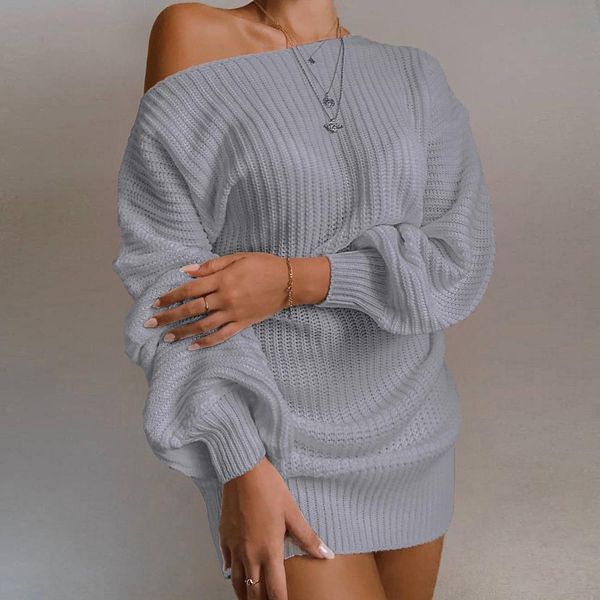 2021the est ladies casual off-shoulder lantern sleeve knitted sweater dress, Black;gray
2021the est ladies casual off-shoulder lantern sleeve knitted sweater dress, Black;gray
