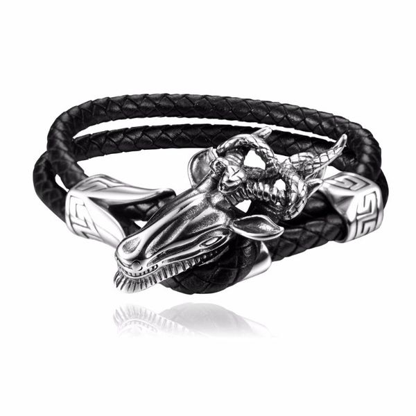 tennis men bracelet deer stainless steel black double layer genuine leather rope wrap bracelets & bangles for jewelry, Golden;silver
tennis men bracelet deer stainless steel black double layer genuine leather rope wrap bracelets & bangles for jewelry, Golden;silver