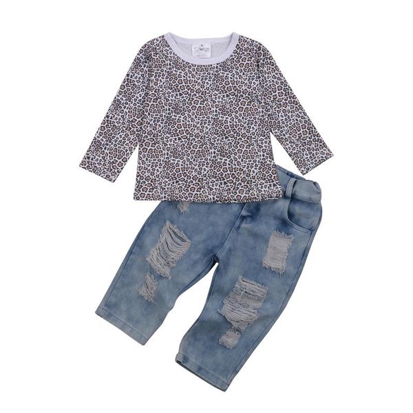 clothing sets children's two piece set kid's leopard printed long sleeve crew neck shirt ripped pants autumn clothes for kids girl, White
clothing sets children's two piece set kid's leopard printed long sleeve crew neck shirt ripped pants autumn clothes for kids girl, White
