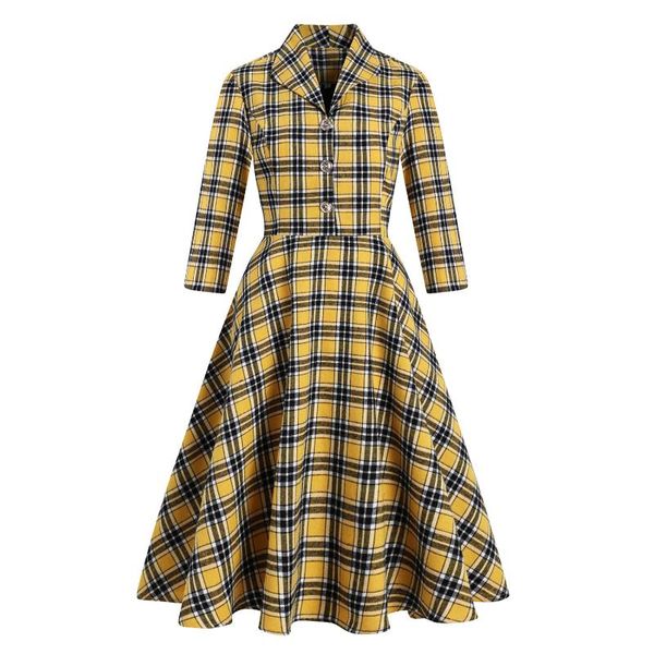 casual dresses autumn retro 50s a line party dress plaid print cotton shirt robe femme single button 3/4 sleeve hepburn pin up swing, Black;gray
casual dresses autumn retro 50s a line party dress plaid print cotton shirt robe femme single button 3/4 sleeve hepburn pin up swing, Black;gray