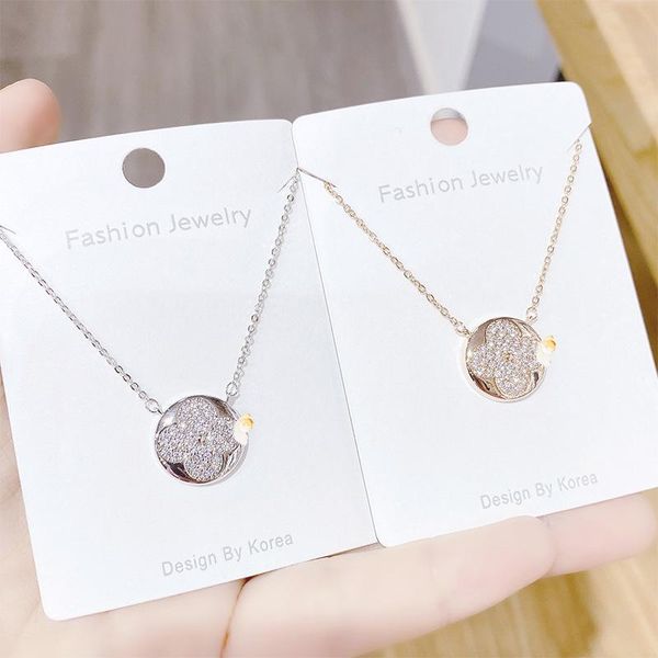 pendant necklaces clover necklace female korean style student simple clavicle chain zircon fashion ornament, Silver
pendant necklaces clover necklace female korean style student simple clavicle chain zircon fashion ornament, Silver