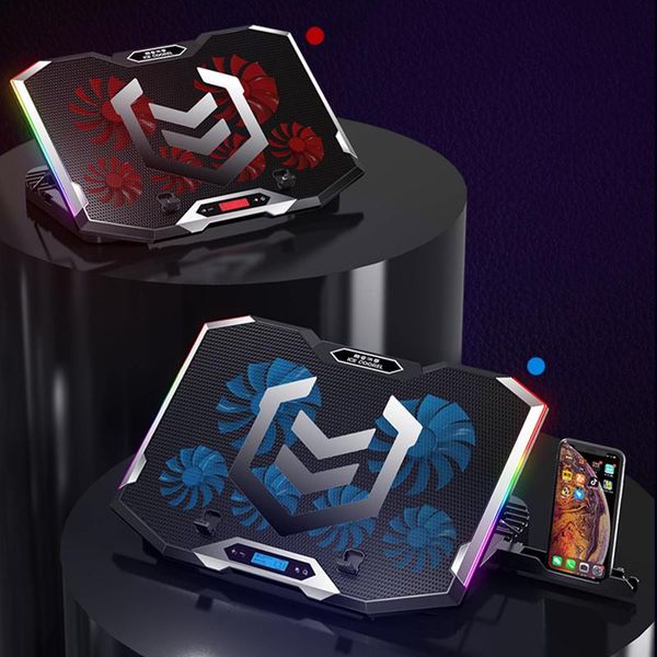 lapcooling pads rgb led screen gaming cooler 12-18 inch six fan two usb port pad notebook stand for 
lapcooling pads rgb led screen gaming cooler 12-18 inch six fan two usb port pad notebook stand for