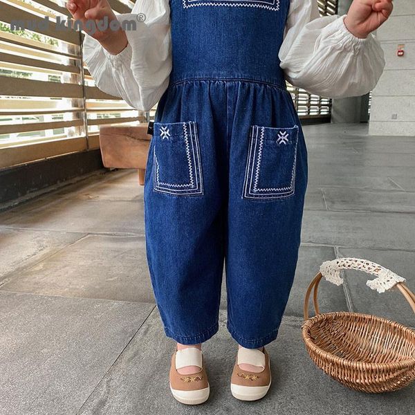 jumpsuits mud kingdom girls kids overalls spring embroidery pocket buttons solid denim siamese pants toddler fashion casual trousers, Blue
jumpsuits mud kingdom girls kids overalls spring embroidery pocket buttons solid denim siamese pants toddler fashion casual trousers, Blue
