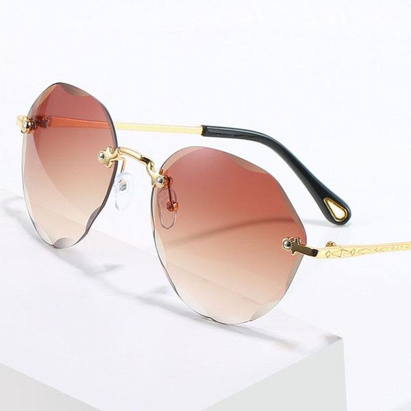 sunglasses fashion rimless women round sun glasses female metal shades uv400 eyewear, White;black
sunglasses fashion rimless women round sun glasses female metal shades uv400 eyewear, White;black
