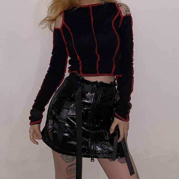 punk gothic women's t-shirts hollow out patchwork cropped spring summer 2021 female t-shirt chic aesthetic, White
punk gothic women's t-shirts hollow out patchwork cropped spring summer 2021 female t-shirt chic aesthetic, White