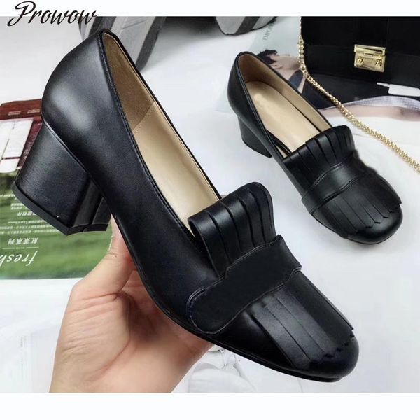 prowow woman high heels vintage loafers shoes with fold over fringe 3.3" heel height tacones christmas gift dress, Black
prowow woman high heels vintage loafers shoes with fold over fringe 3.3" heel height tacones christmas gift dress, Black