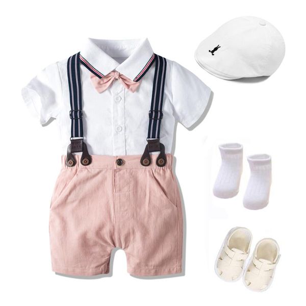 clothing sets born summer set cotton 1th birthday gift for boys infant bow outfit hat + rompers shorts belt shoes socks, White
clothing sets born summer set cotton 1th birthday gift for boys infant bow outfit hat + rompers shorts belt shoes socks, White