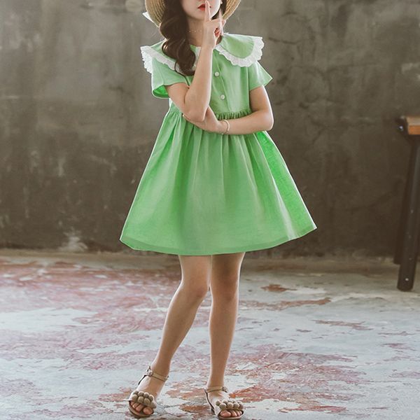 girls green casual dress summer children girl cute party college style lapel princess dress fashion big children sweet clothes, Red;yellow
girls green casual dress summer children girl cute party college style lapel princess dress fashion big children sweet clothes, Red;yellow