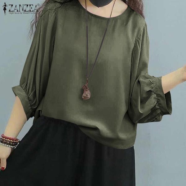 women's blouses & shirts zanzea casual o neck loose tunic elegant women 3/4 sleeve solid blouse summer shirt femme robe work blusas fe, White
women's blouses & shirts zanzea casual o neck loose tunic elegant women 3/4 sleeve solid blouse summer shirt femme robe work blusas fe, White