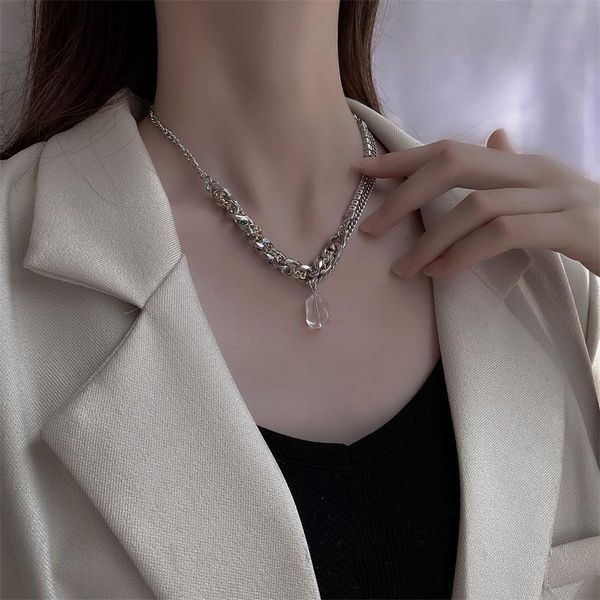 chokers hiphop cz stones chain necklaces for women goth jewelry big crystal pendant necklace female double chains colliers 2021, Golden;silver
chokers hiphop cz stones chain necklaces for women goth jewelry big crystal pendant necklace female double chains colliers 2021, Golden;silver